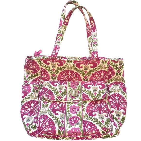 Vera Bradley Retired Julep Tulip Floral Print Tablet Tote Large Travel Work - Picture 2 of 14